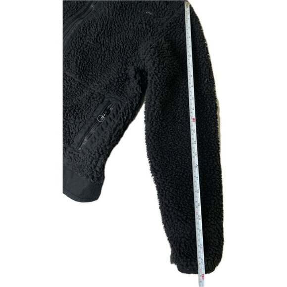 Vintage Kavu Deep Pile Fleece Jacket Women’s Medium Black | Bulky Sherpa Zip Up - Picture 9 of 10